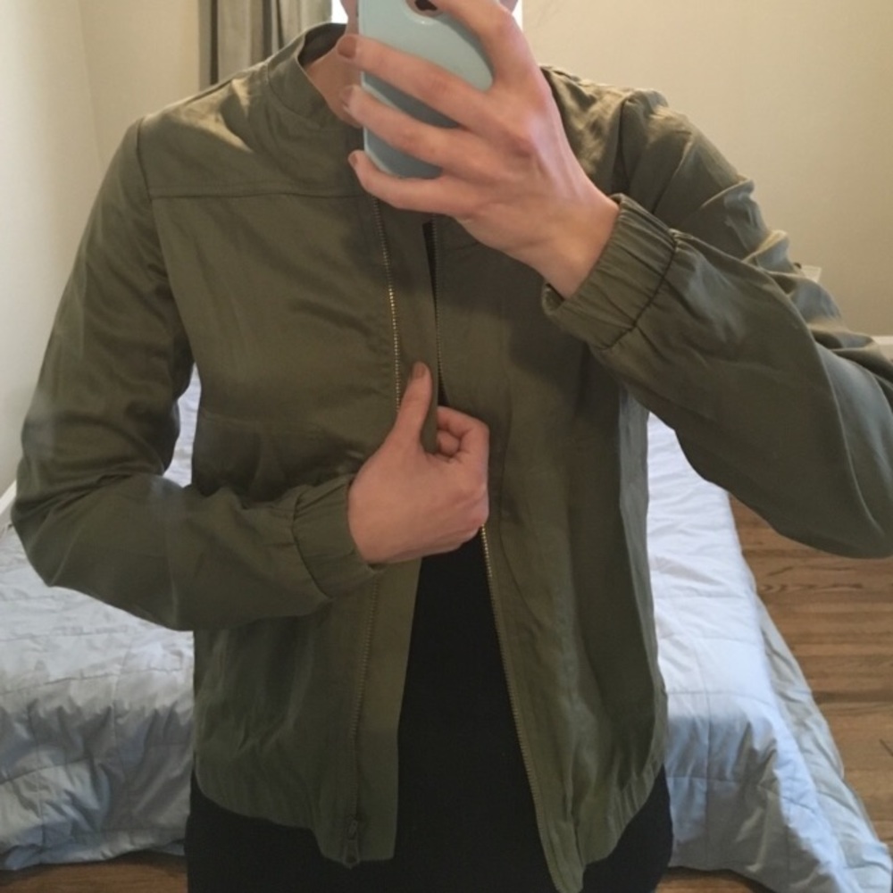 Olive Green Bomber Jacket